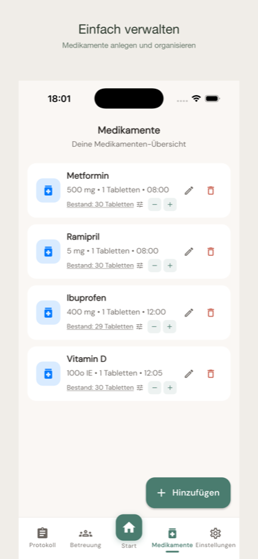 mema-care Medikamenten-Verwaltung
